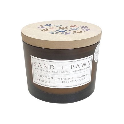 12oz Cinnamon Vanilla Scented Candle Brown - Sand + Paws