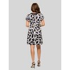 24seven Comfort Apparel Womens Black and White Short Sleeve Scoop Neck Mini Dress - 3 of 4