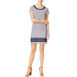 maison Jules Womens Embroidered Sheath Dress - 1 of 1