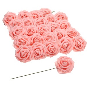 Unique Bargains Durable Bright Colors DIY Creativity Wide Application Artificial Flowers 25 Pc - 1 of 4