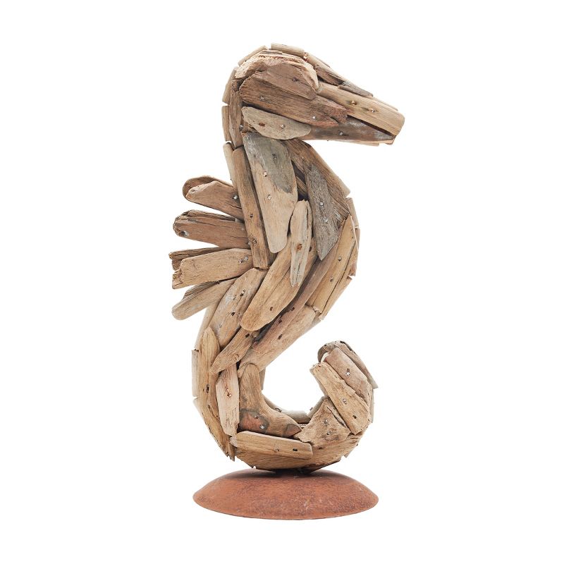 Beachcombers Driftwood Seahorse With Metal Plate Base, 2 of 5