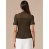 INSPIRE CHIC Women's Summer Mock Turtleneck Short Sleeve Sheer Mesh Basic Tops Shirts - 3 of 4