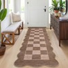Machine Washable Geometric Checkered Living Room Rugs, Ultra Thin Non Slip Bedroom Carpet, Large Stain Resistant Dining Room Rugs - 4 of 4