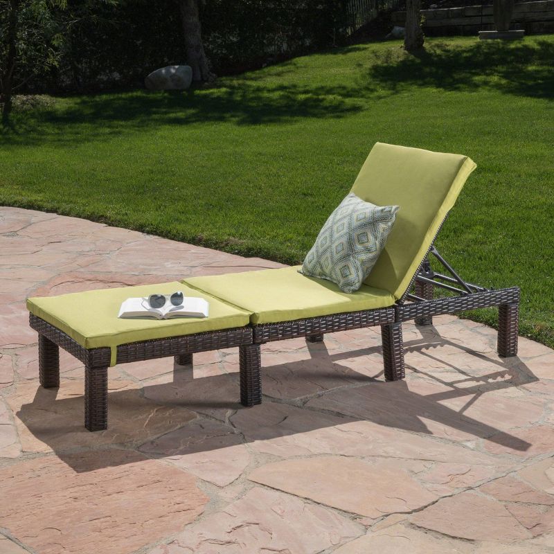 Jamaica Wicker Patio Chaise Lounge with Cushion <br> - Christopher Knight Home, 3 of 7