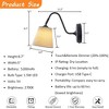 ALOADECOR 1-Light W6" Mid-century Battery Wall Sconces with Beige Fabric Shade Dimmable Integrated LED Rechargeable Cordless Swing Head Wall Lamp - 4 of 4