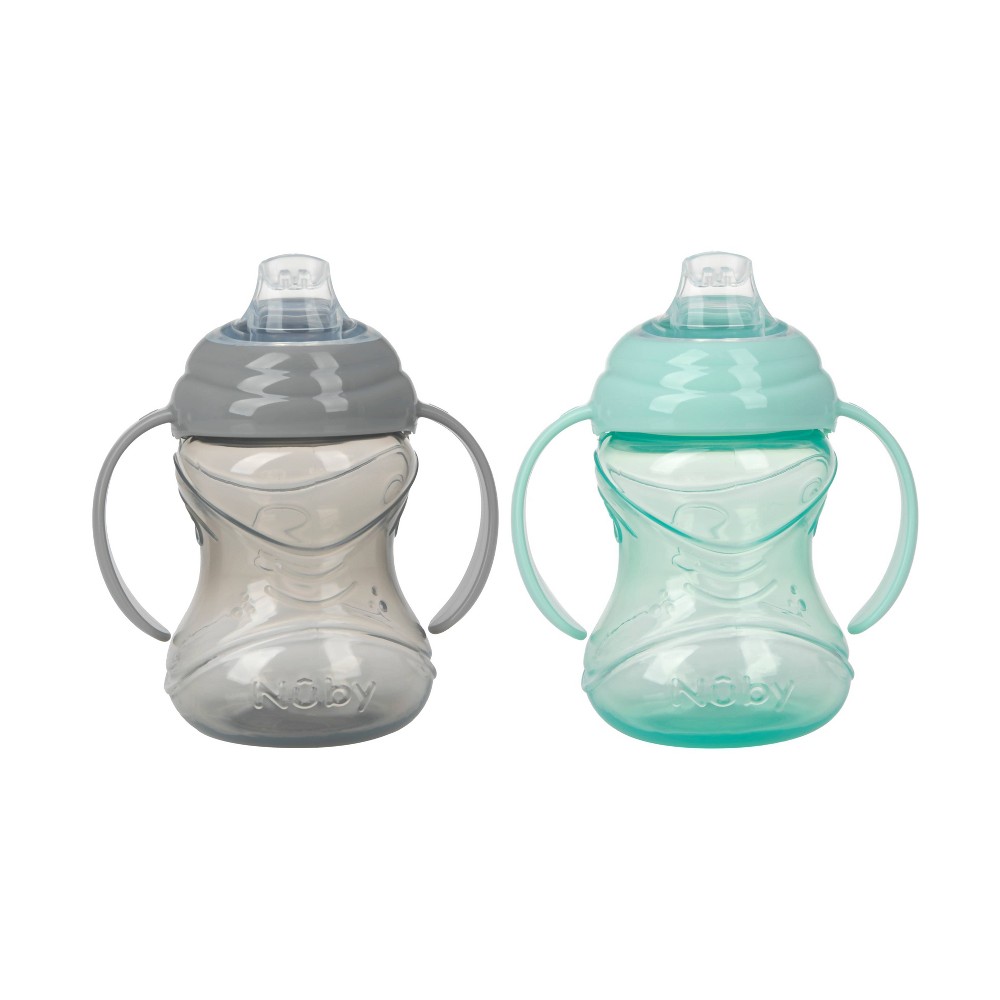 Photos - Glass Nuby 8oz Click-It-Handle Portable Drinkware Cup - 2pk 