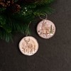 Wood Deer Tree Disc Ornament (Set of 12) - 3 of 4