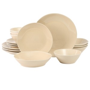 Bloomhouse Montecito Breeze 16 Piece (Service for 4) Double Plates and Bowls Stoneware Reactive Glaze Dinnerware Set - 1 of 4