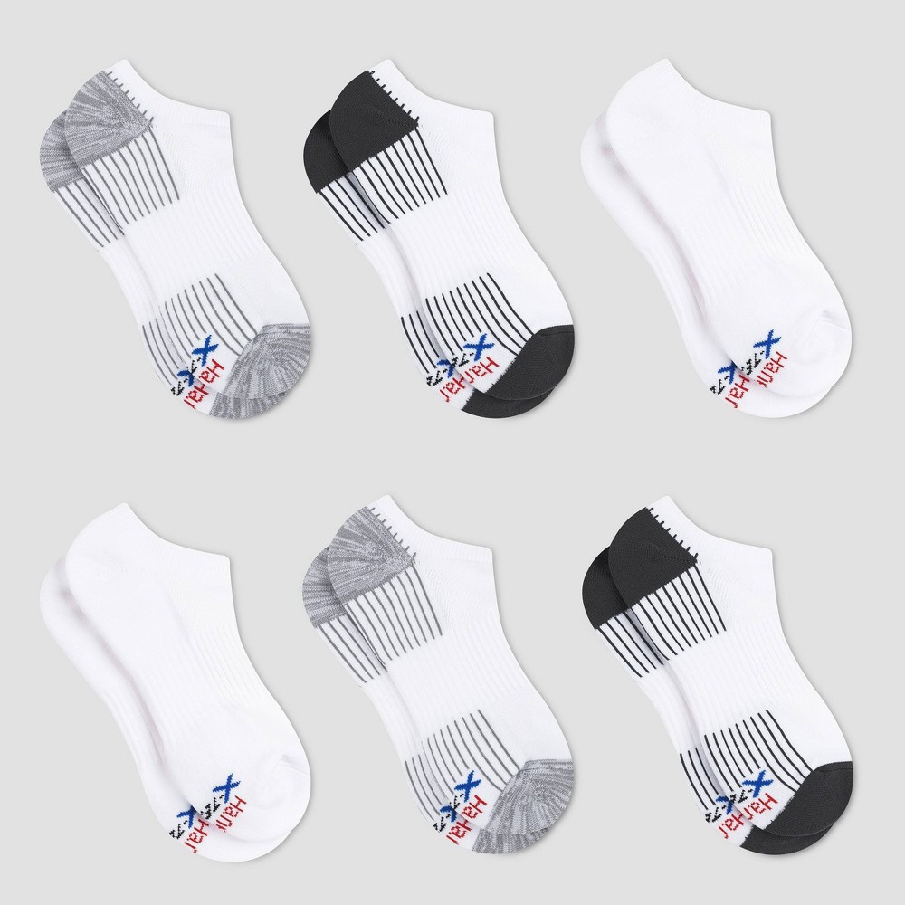 Size 6-12 Hanes Premium Men's Performance No Show Socks 6pk - White 6-12