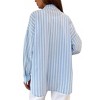 Womens Striped Button Down Shirt Casual Long Sleeve Blouse Top - 4 of 4