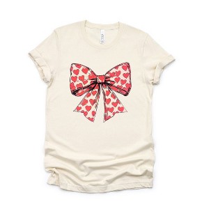 Simply Sage Market Women's Coquette Hearts Short Sleeve Graphic Tee - 1 of 4
