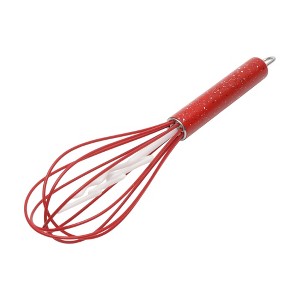 Unique Bargains Christmas Tree Whisk Hand Wash Stainless Steel Silicone Red White 9.96"x2.28"x2.28" 1Pc - 1 of 4
