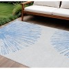 Denim Blue And Ivory Abstract Washable Indoor Outdoor Area Rug - 2 of 4