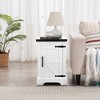 DOMETOUR Farmhouse Nightstand with Storage Shelf, Rustic Wood End Table Side Table for Living Room Bedroom - 4 of 4