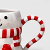 16 fl oz Christmas Earthenware Figural Snowman Mug - Wondershop™ - 3 of 3
