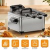 WHALL 5.3QT Electric Deep Fryer, 1700W Stainless Steel Fryer with Triple Baskets, Adjustable Temperature Control, Perfect for Family Meals and Parties - 3 of 4