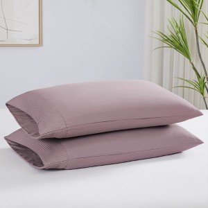 Southshore Fine Living, Vilano Collection Set of 2 Pleated Pillowcases Ultra-Soft Brushed microfiber - 1 of 4