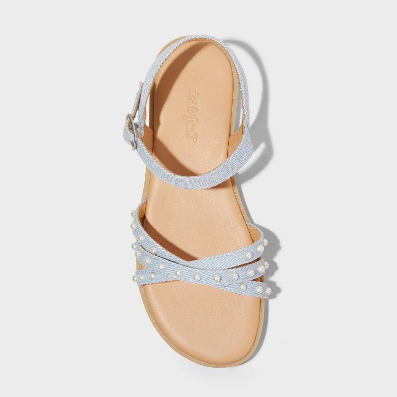 Kids' Cassie Ankle Strap Pearl Sandals - Cat & Jack™, 4 of 17