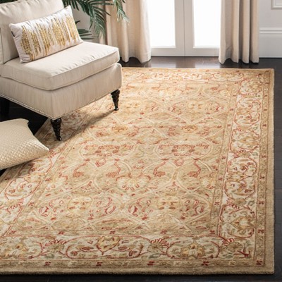 Moss and Beige 5' x 8' Hand-Tufted Wool Area Rug