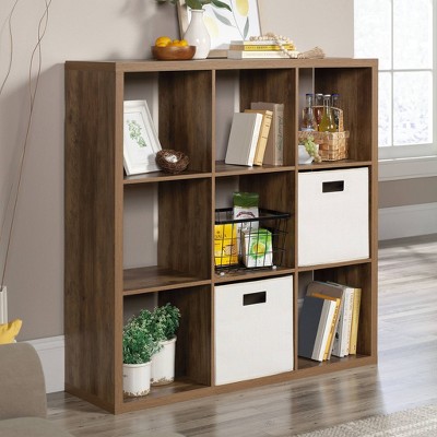 43.819" 9 Cube Organizer Storage Cube Rural Pine - Sauder: Laminated MDF, Adjustable Shelves
