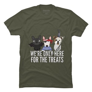 Men's Design By Humans Dog Halloween - We're Only Here For The Treats By PedigreePrints T-Shirt - 1 of 3