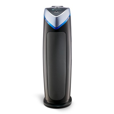 Black and Silver HEPA Tower Air Purifier with UV-C Light