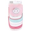Hudson Baby Infant Girl Cotton Terry Drooler Bibs with Fiber Filling, Pink Girl Woodland, One Size - 2 of 4