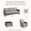 XIZZI Patio Furniture Sets Designed for Outdoor Relaxation, Comfy 3.5-Inch Cushions & 360° Swivel Action for Extra Comfort, 5 Pcs/Set, Dark Gray - 3 of 4