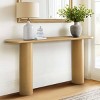60" Narrow Console Table,Modern Wood Console Table With Double Pedstal,Grain Paper Console Table for Entryway,Living Room-Tanpinhause - 3 of 4