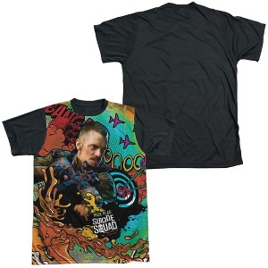 Men's Suicide Squad Rick Flag Psychedelic Cartoon Short Sleeve Costume T-Shirt - 1 of 4