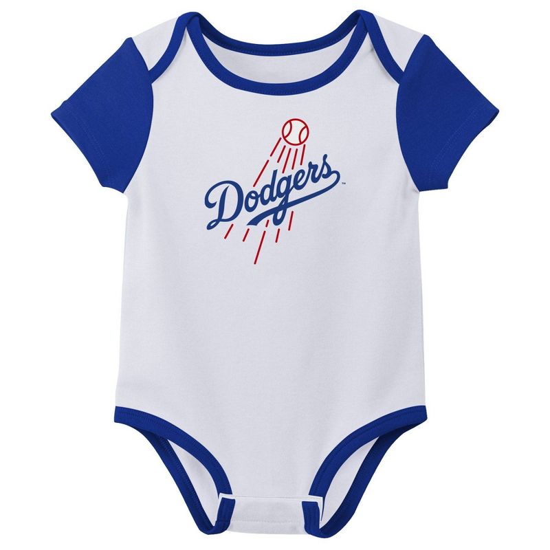 MLB Los Angeles Dodgers Infant Boys&#39; 3pk Bodysuit, 2 of 5