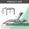 GlasFlength Patio Chaise Lounges Pool Chairs Set of 3 Adjustable Aluminum with Table All Weather for Deck Lawn Poolside, Brown, 70.08"*20"*33.66" - 3 of 4