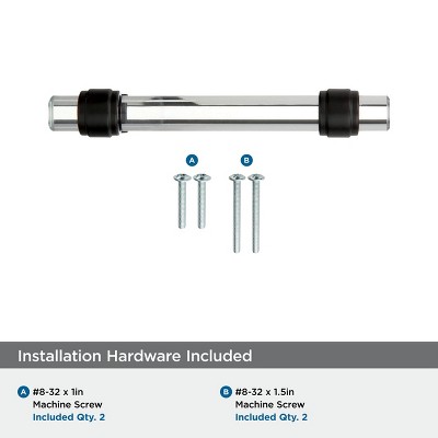 Clear and Black Bronze Glass Cabinet Pull with Mounting Hardware