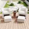 GDFStudio Brooke Modern 25" Hardwood and Velvet Upholstered Accent Chair with Storage Ottoman - 3 of 4