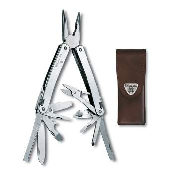 Victorinox Swiss Tool Spirit X 24 Function Silver Multi-Tool with Leather Pouch