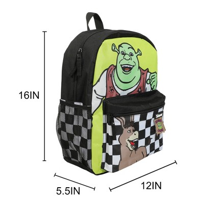 Shrek & Donkey Swamp & Checkered Backgrounds 16" Backpack — фото 4