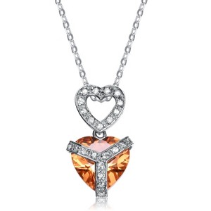Guili Halloween Halloween Sterling Silver White Cubic Zirconia Orange Cubic Zirconia Pendant - 1 of 2