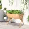 39'' x 28'' Raised Garden Bed with Legs, Elevated Wooden Planter Box with Bed Liner for Vegetables Flowers Herbs Backyard Patio Balcony - 2 of 4