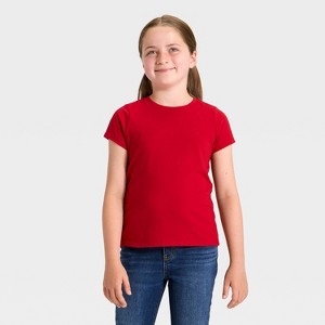 Girls' Short Sleeve Solid T-Shirt - Cat & Jack™ - 1 of 3