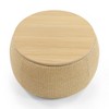 Ridstar 2-in-1 Round Storage Ottoman with Small Seat Top-Natural - 4 of 4