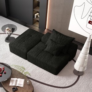 Modern Modular Sectional Sofa, DIY Layout Design Sofa, Tufted Sofa with Chenille Fabric Textile and Foam Pillows-Baofuwish - 1 of 4