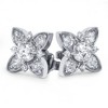 Pompeii3 1ct Lab Created Created Diamond Studs Womens Earring 14K White Gold - 2 of 4