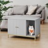 Litter Box Enclosure, Modern Cat Litter Box Furniture Hidden, with Scratching Mat, Cat House, Side End Table, 31.5 x 19.7 x 21.7 Inches - 3 of 4