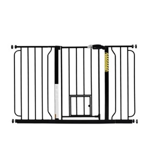 Carlson Extra Wide Gate with Door for Dog Crate - Black - 1 of 4