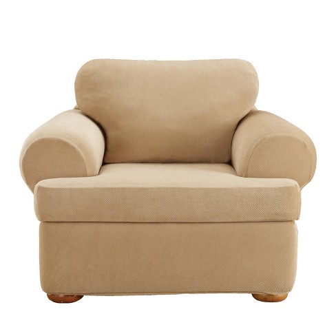 Stretch Pique Recliner Slipcover Taupe - Sure Fit : Target