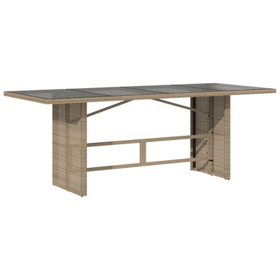 vidaXL Garden Table Beige PE rattan