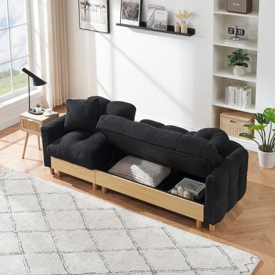 NicBex 87" Lift Sofa Bed with Locker Sofa Bed Comfortable Convertible Sleeper Couch for Bedroom, Living Room