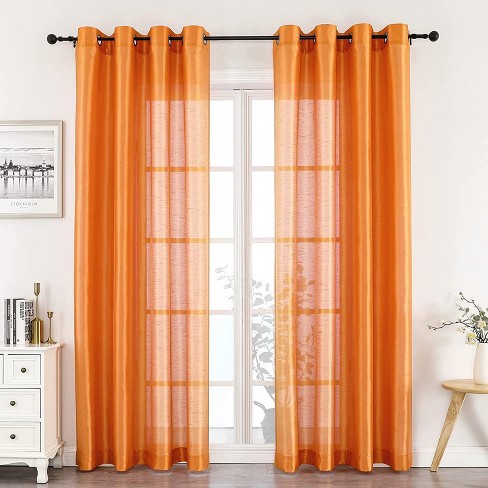 Kate Aurora Artisan Lightweight Transparent Faux Silk Sheer Grommet Single Curtain Panel - image 1 of 4