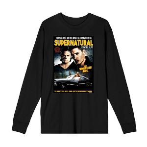 Supernatural Sam & Dean Poster Art Crew Neck Long Sleeve Unisex Adult Tee - 1 of 2