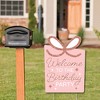 Big Dot of Happiness Pink Rose Gold Birthday - Party Decorations - Happy Birthday Party Welcome Yard Sign - 2 of 4